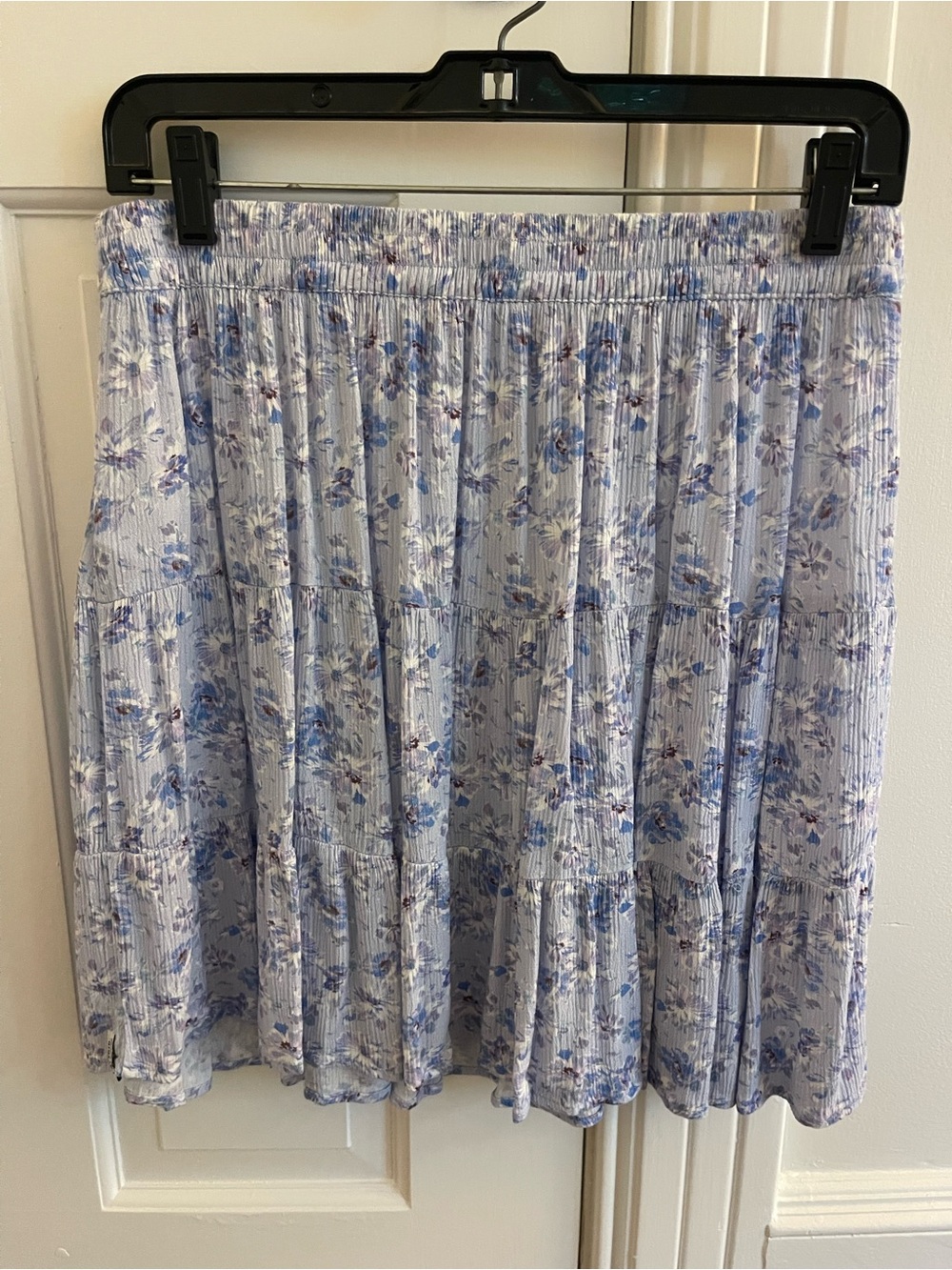 Rhythm Light Blue Floral Tiered Mini Skirt